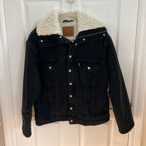 Levi's Black Sherpa-Lined Denim Jacket